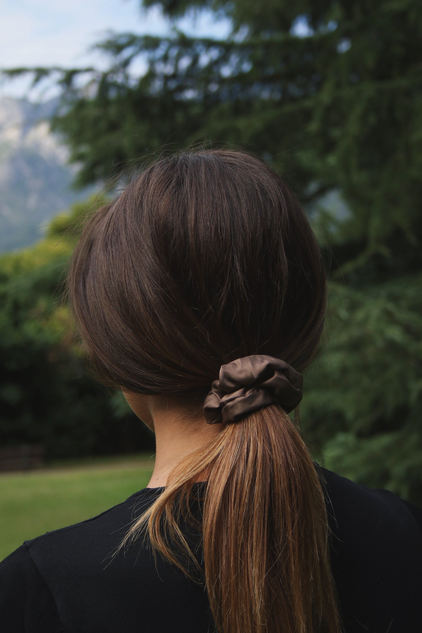 Elastico per capelli bronzo in raso